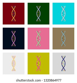 icons set in flat style DNA