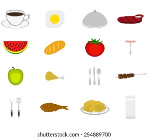 Icons set food 