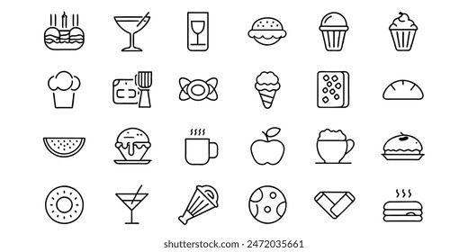 Icons Set of food and drinks 