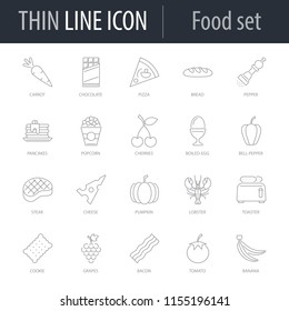 Icons Set of Food. Symbol of Intelligent Thin Line Image Pack. Stroke Pictogram Graphic for Web Design. Quality Outline Vector Symbol Concept Collection