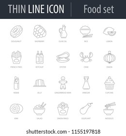 Icons Set of Food. Symbol of Intelligent Thin Line Image Pack. Stroke Pictogram Graphic for Web Design. Quality Outline Vector Symbol Concept Collection. Premium Mono