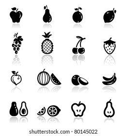 Icons set fruits