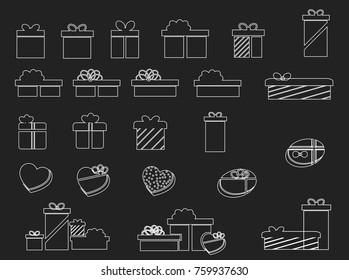 Icons set of gift boxes. vector illustration