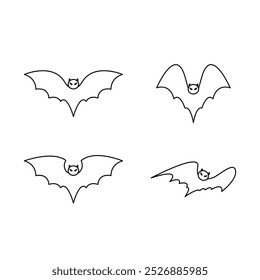 Icons set of halloween bats