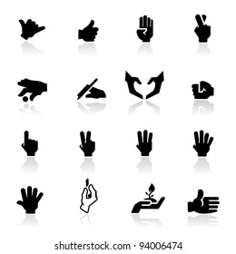 Icons set hands two