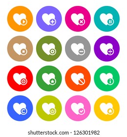 Icons set - hearts, vector illustration