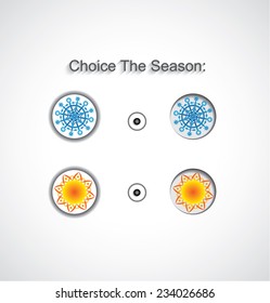 Icons set of heat and cold