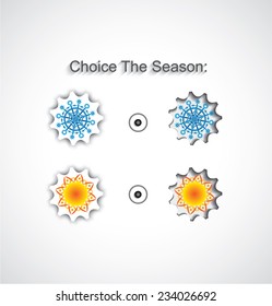 Icons set of heat and cold