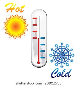 Icons set of heat and cold