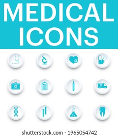 An icons set of hospital and medical care. Outline symbol collection - Vector 