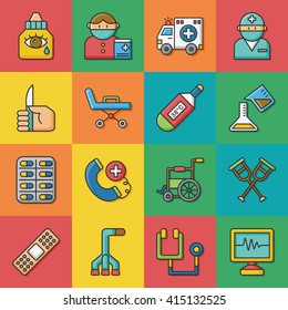icons set hospital vector