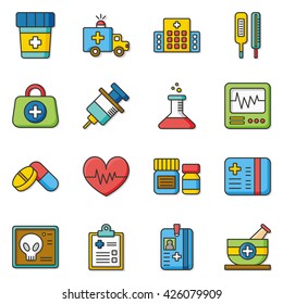 icons set hospital vector