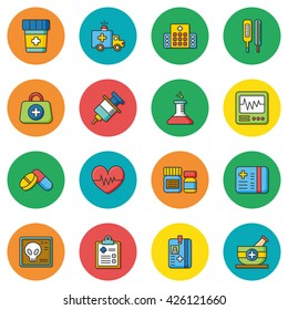 icons set hospital vector