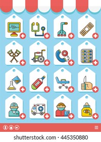icons set hospital vector