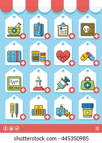 icons set hospital vector