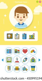 icons set hospital vector