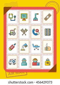 icons set hospital vector