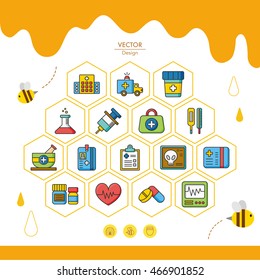 icons set hospital vector