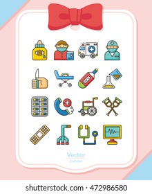 icons set hospital vector
