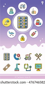 icons set hospital vector