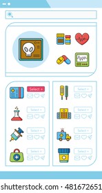 icons set hospital vector