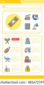 icons set hospital vector