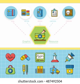 icons set hospital vector
