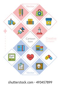 icons set hospital vector