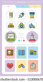 icons set hospital vector