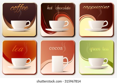 A icons set of "hot drinks" for cafes and bistros.