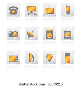 Icons set house electronics