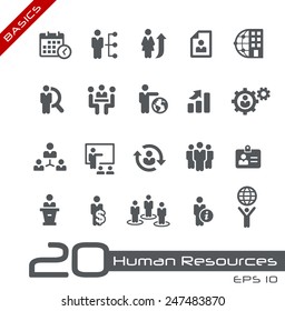 Icons Set of Human Resources and Business Management // Basics