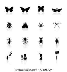 Icons set insects