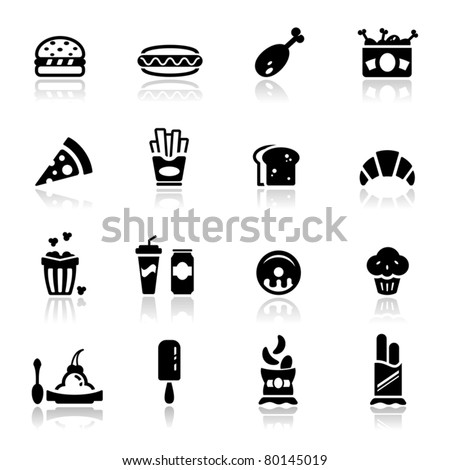 Icons set Junk food