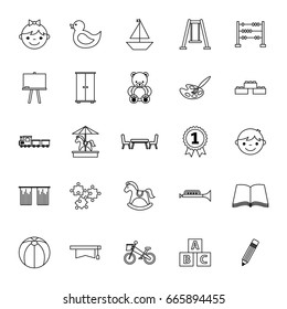 icons set kinder garten