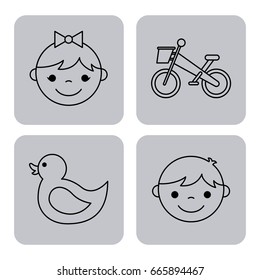 icons set kinder garten