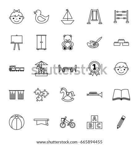 icons set kinder garten