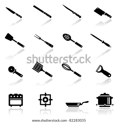 Icons set kitchen utensil