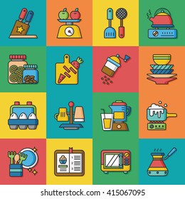 icons set kitchen vector