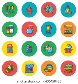 icons set kitchen vector