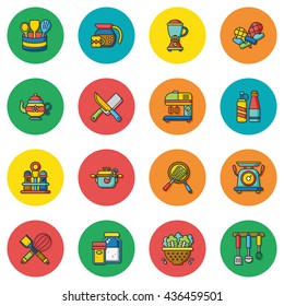 icons set kitchen vector