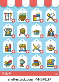 icons set kitchen vector