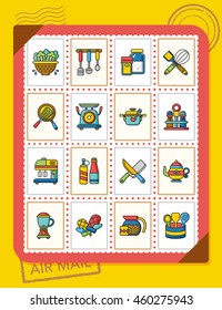 icons set kitchen vector