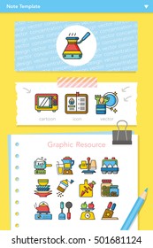icons set kitchen vector