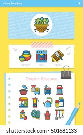 icons set kitchen vector