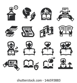 Icons set literature