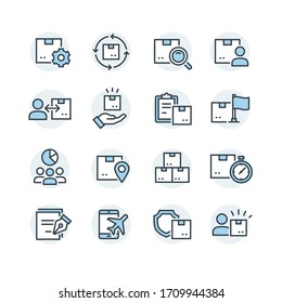 icons set of logistics and transportation