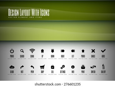 Icons set. Modern design layout. Vector elements.