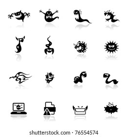 Icons set monsters and virus