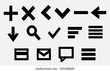 Icons set, most useful icons for mobile apps design, vector graphics.
